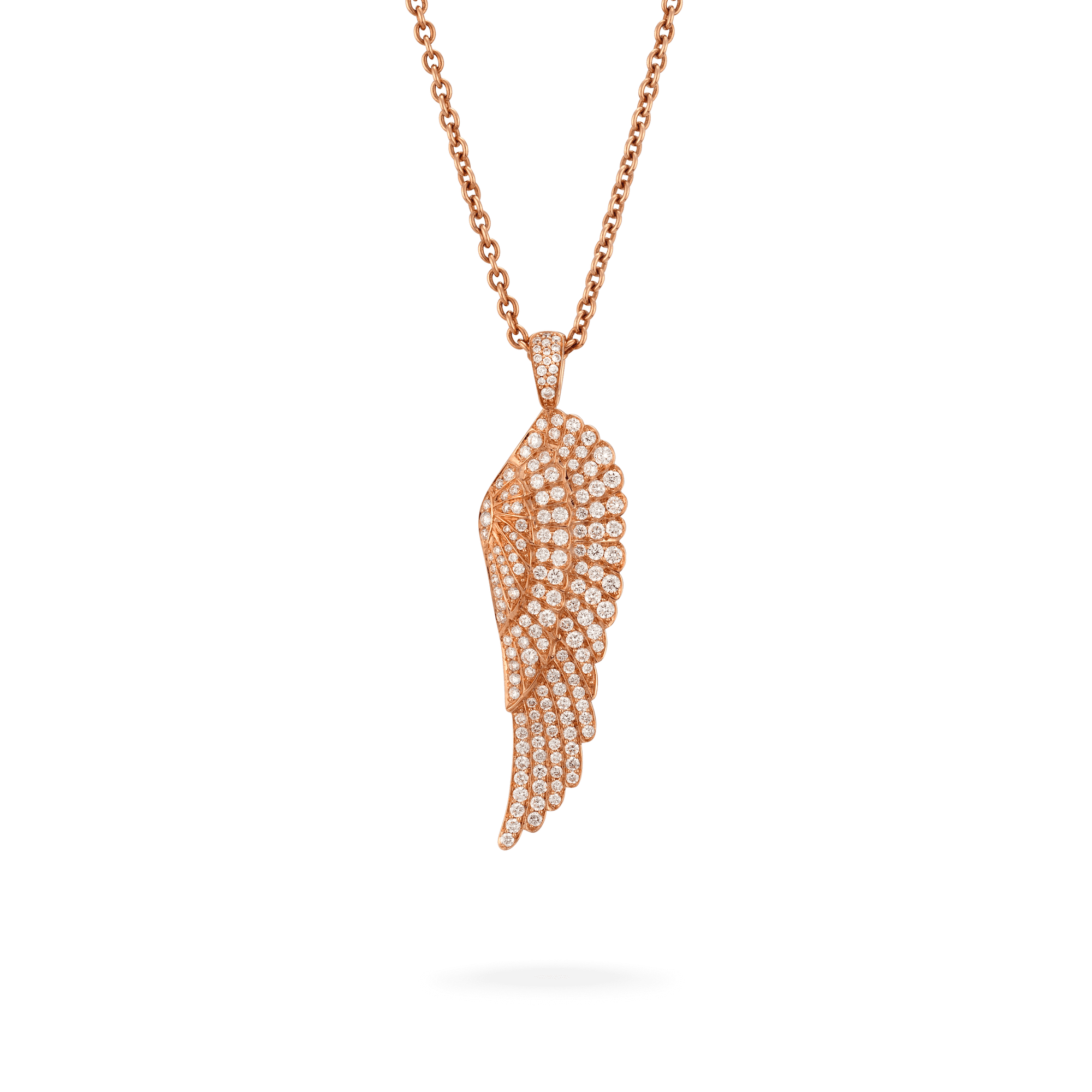 Garrard Wings Classic jewellery collection Large Diamond Pendant In 18ct Rose Gold 2011088 Hero View
