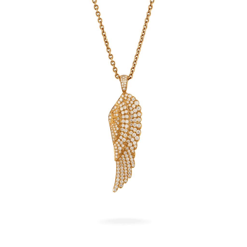 Garrard Wings Classic jewellery collection Large Diamond Pendant In 18ct Yellow Gold 2010591 Hero View