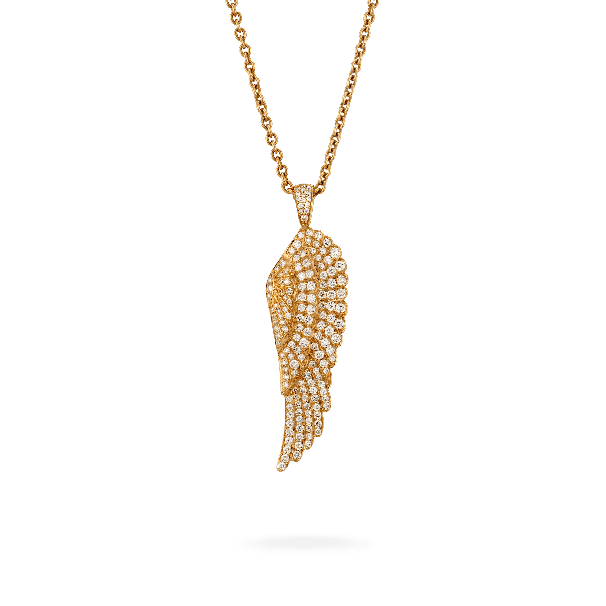Garrard Wings Classic jewellery collection Large Diamond Pendant In 18ct Yellow Gold 2010591 Hero View