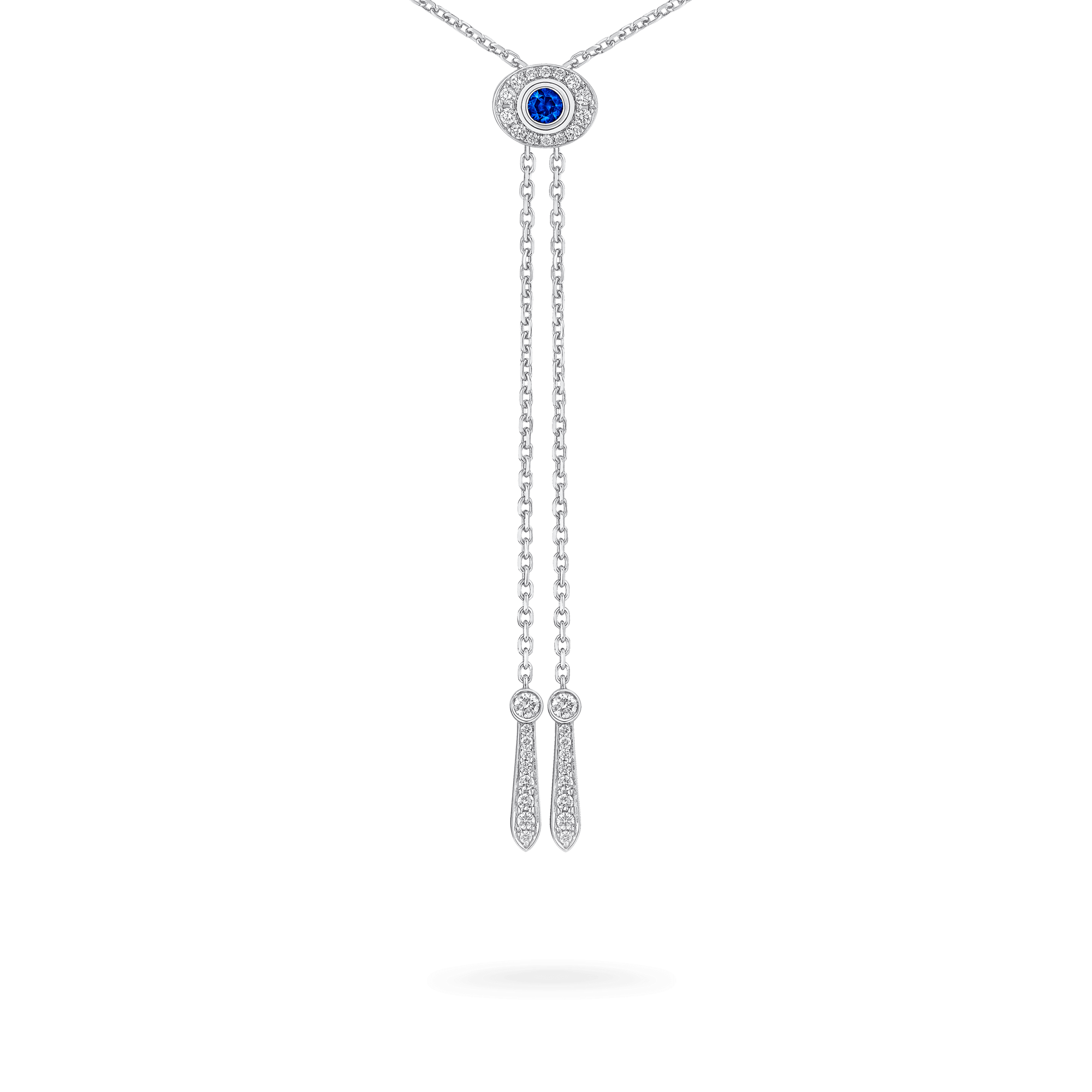 Garrard Wings Embrace collection Peacock Slide Pendant with Diamonds Sapphires Tsavorites and Aquamarines 2017610 Back