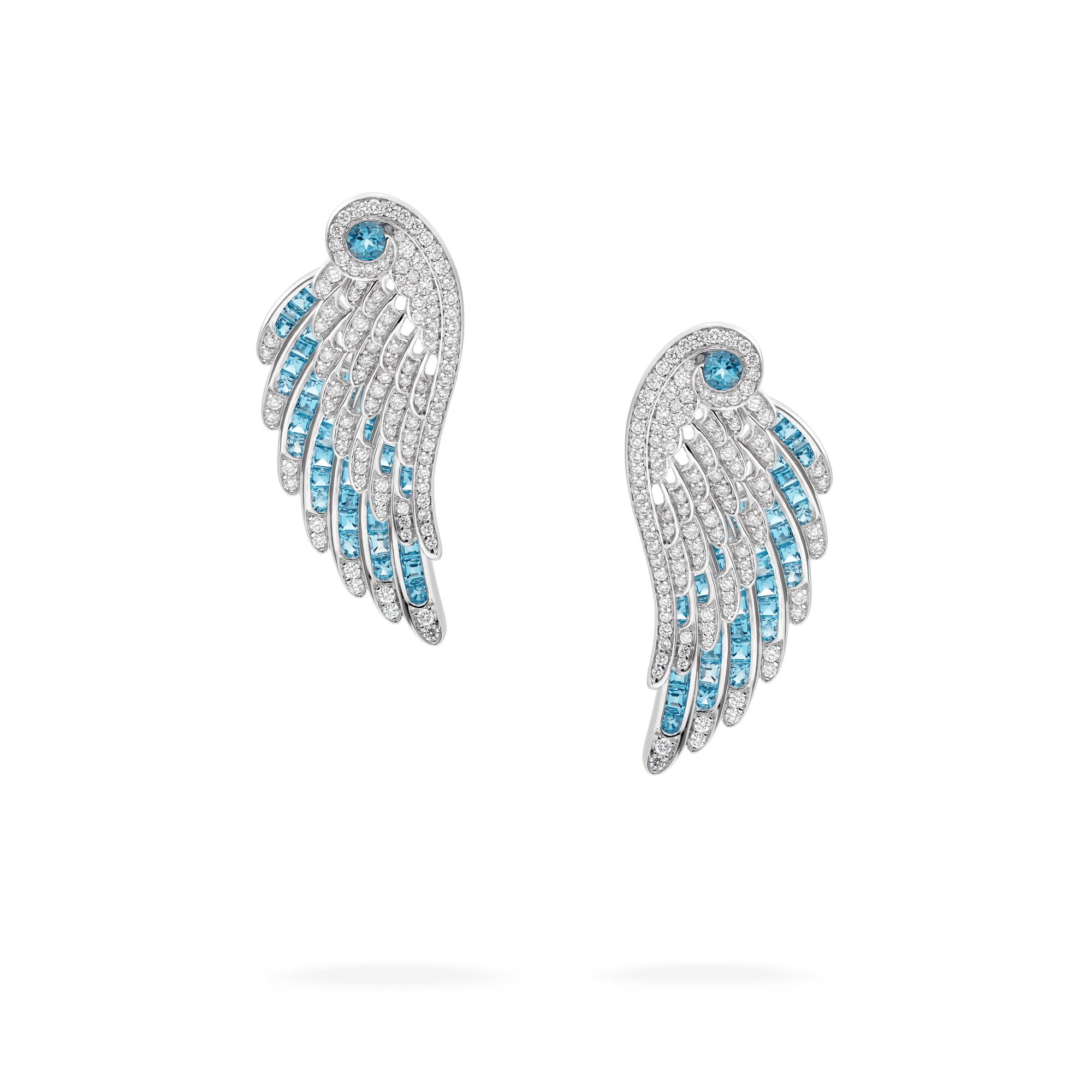 Garrard Wings Embrace jewellery collection Aquamarine and Diamond Ear Jackets In 18ct White 2016577 Hero