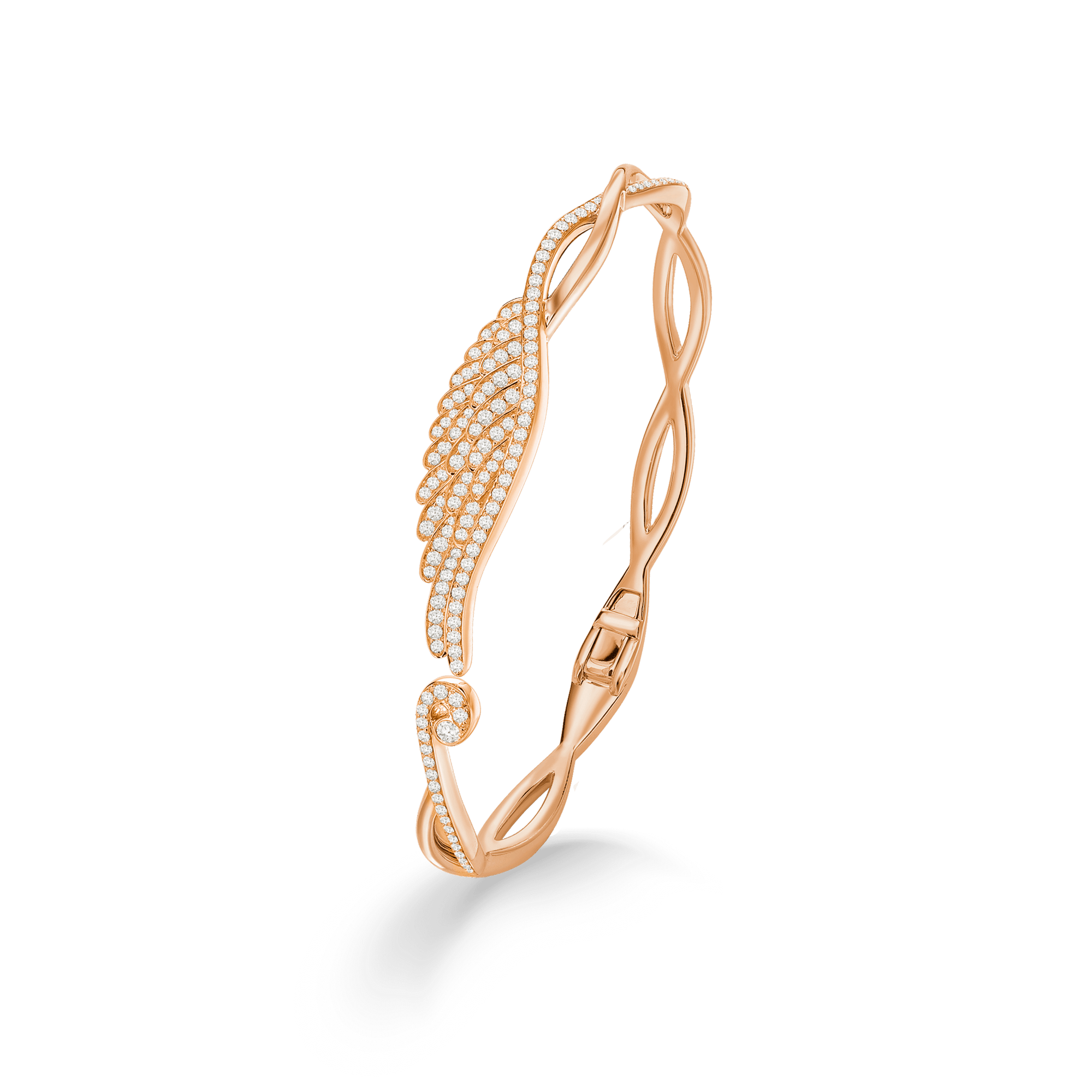 Wings Embrace Diamond Bangle | In 18ct Rose Gold