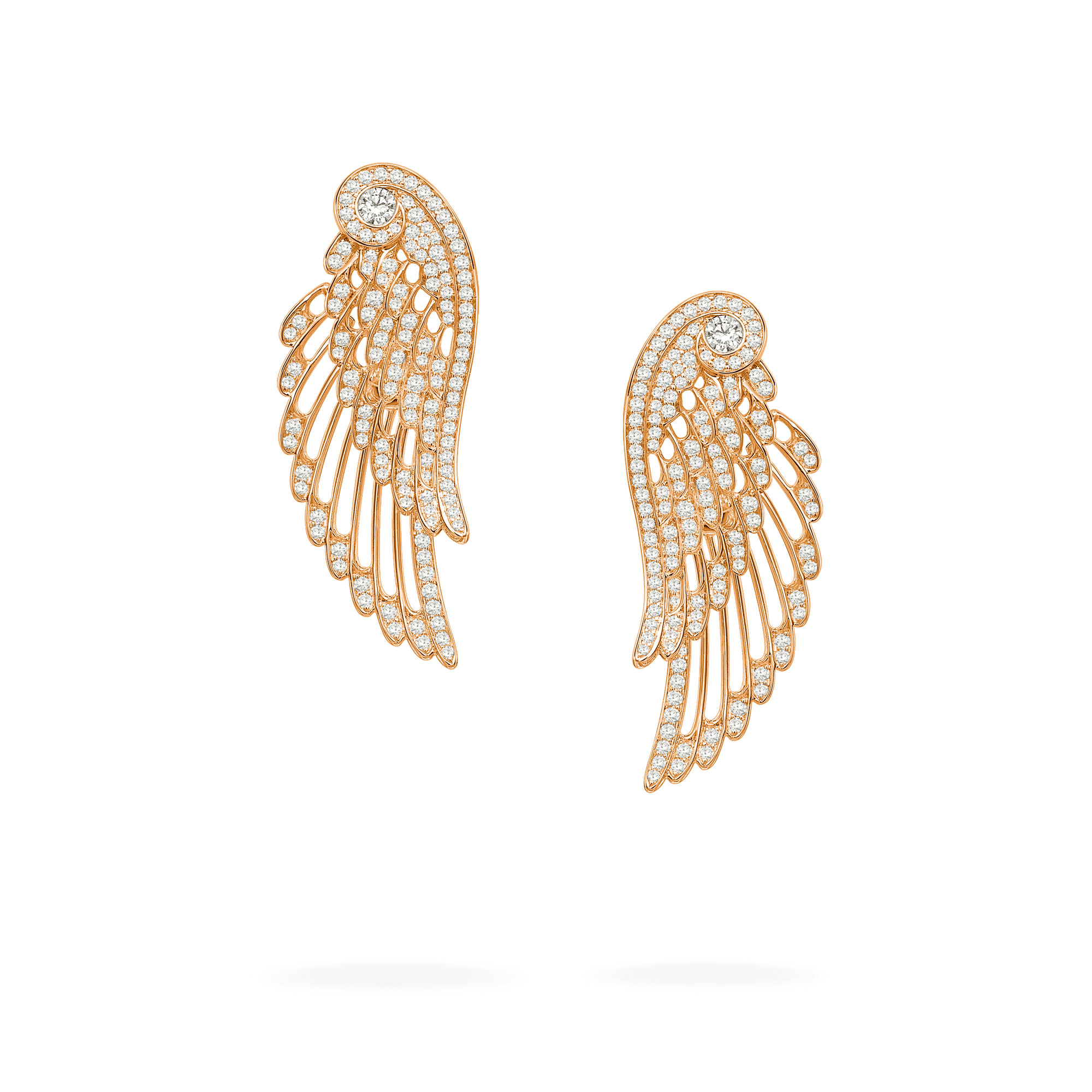 Wings Embrace Diamond Drop Earrings | In 18ct Rose Gold