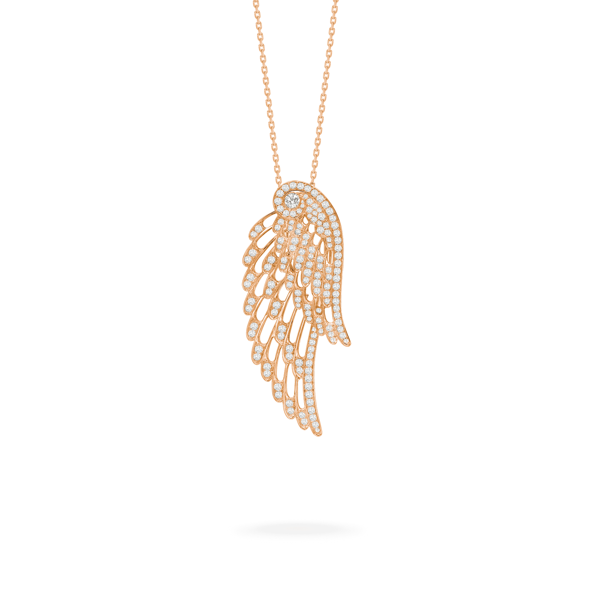 Garrard Wings Embrace jewellery collection Diamond Slider Pendant In 18ct Rose Gold 2015903 Hero View