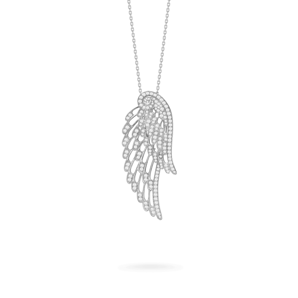 Garrard Wings Embrace jewellery collection Diamond Slider Pendant In 18ct White Gold. 2015749 Hero View