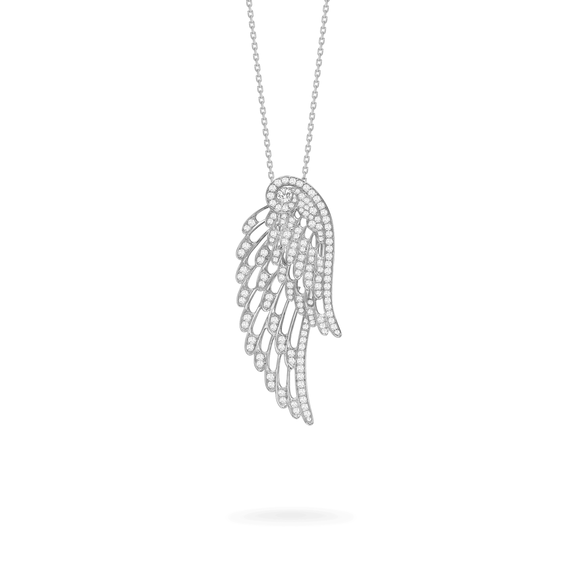Garrard Wings Embrace jewellery collection Diamond Slider Pendant In 18ct White Gold. 2015749 Hero View