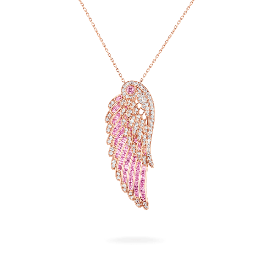 Garrard Wings Embrace jewellery collection Pink Sapphire and Diamond Slider Pendant 2016647 Hero