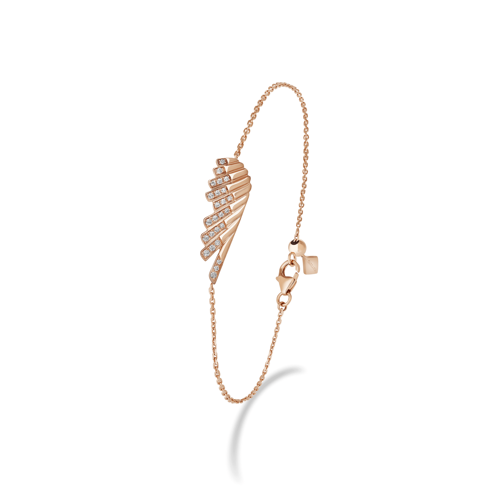 Garrard Wings Rising collection Mini Icon Bracelet in 18ct Rose Gold with Diamonds 2018638 Hero View