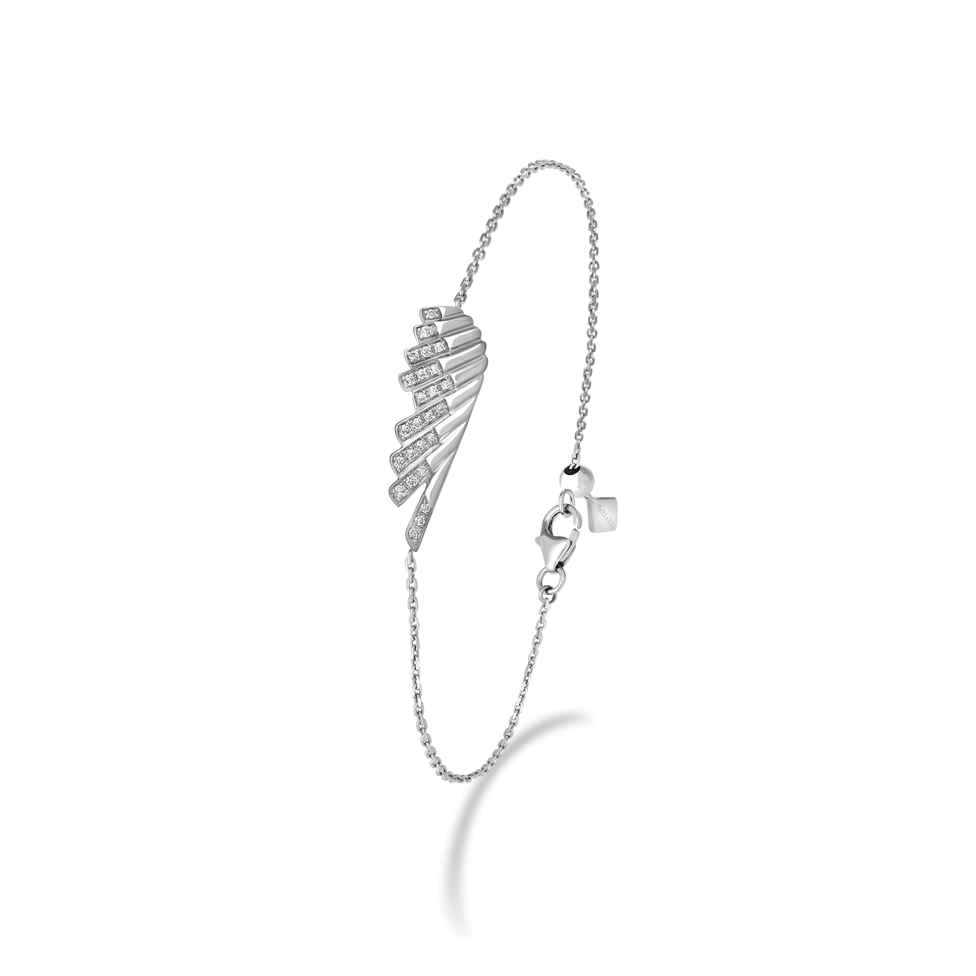 Garrard Wings Rising collection Mini Icon Bracelet in 18ct White Gold with Diamonds 2018637 Hero View