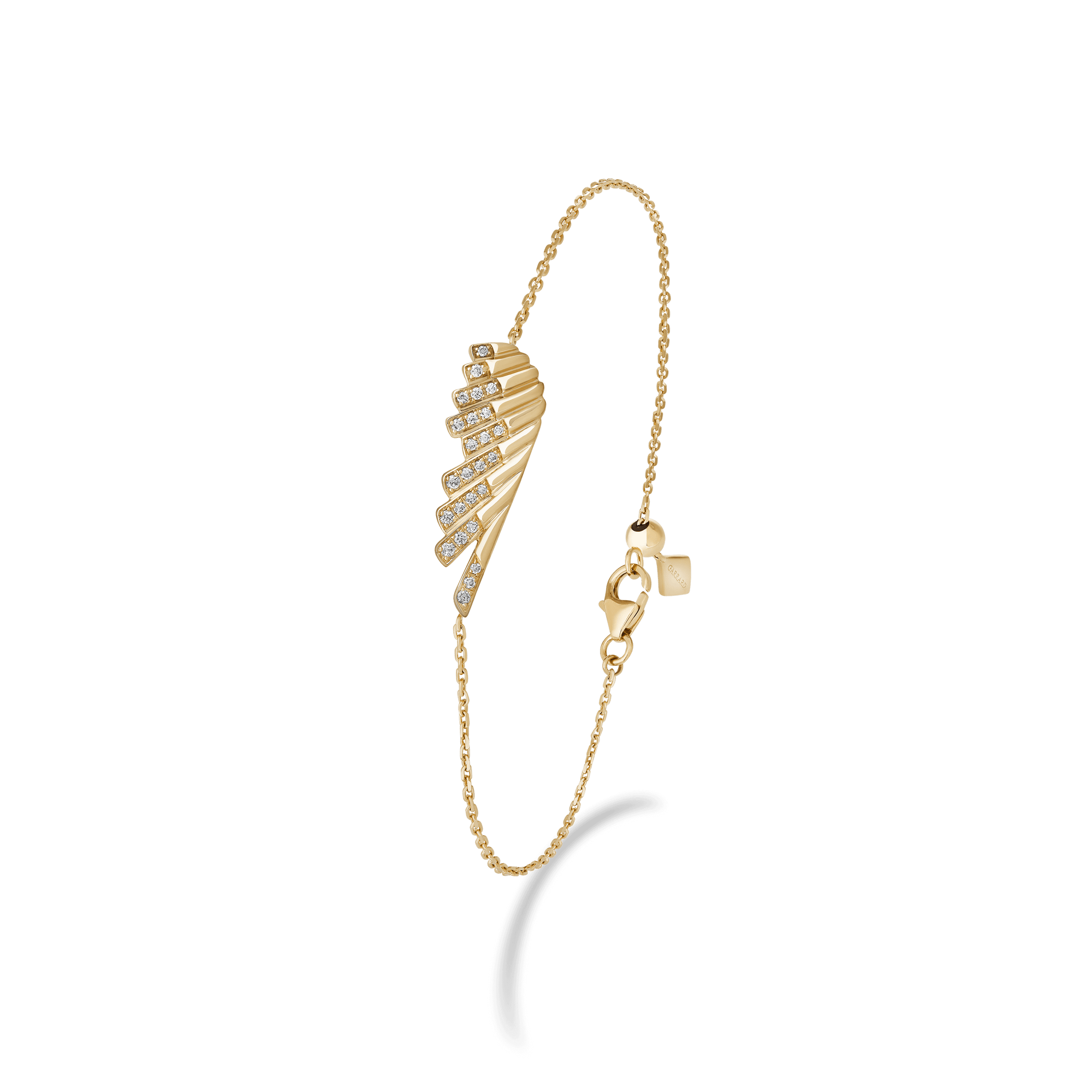 Garrard Wings Rising collection Mini Icon Bracelet in 18ct Yellow Gold with Diamonds 2018639 Hero View