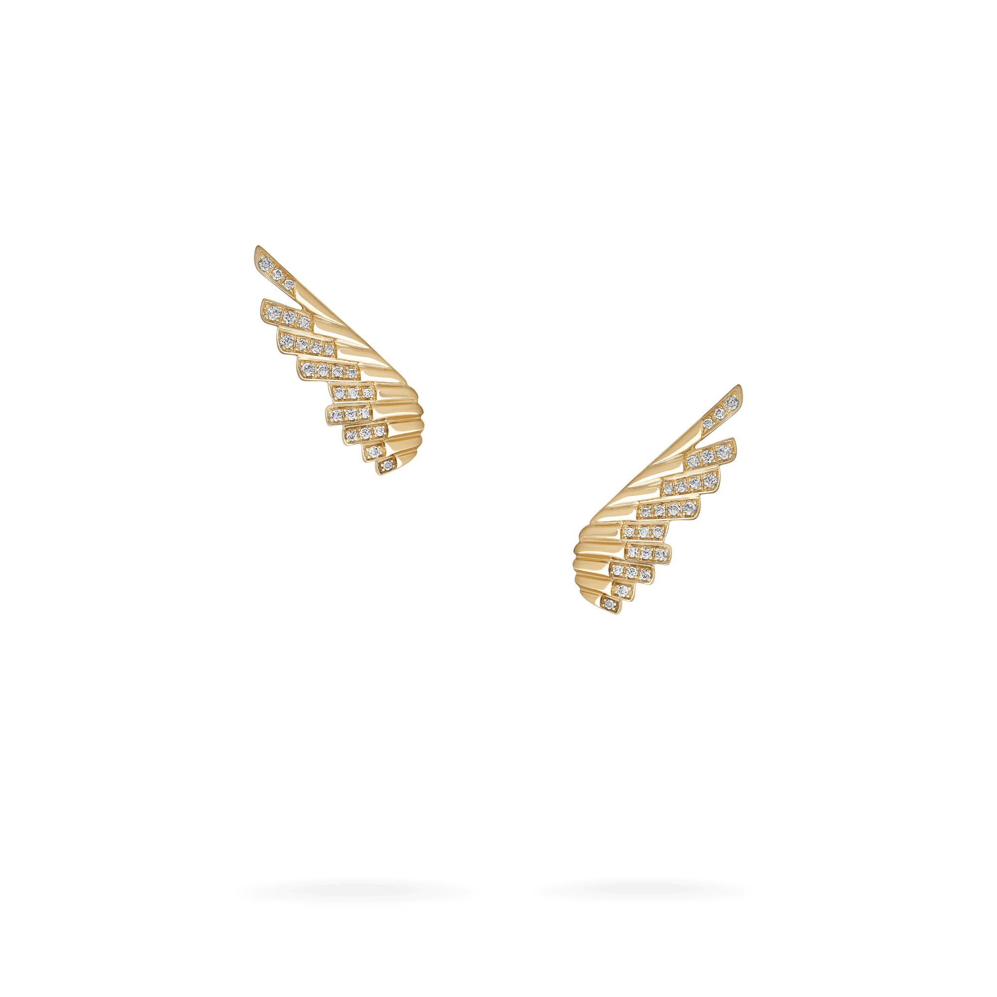 Garrard Wings Rising collection Mini Icon Earrings in 18ct Yellow Gold with Diamonds 2018636 Hero View