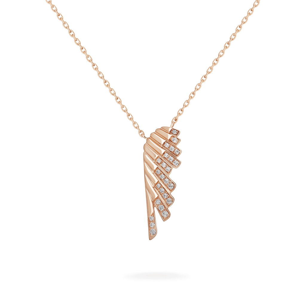 Garrard Wings Rising collection Mini Icon Pendant in 18ct Rose Gold with Diamonds 2018632 Hero View 1