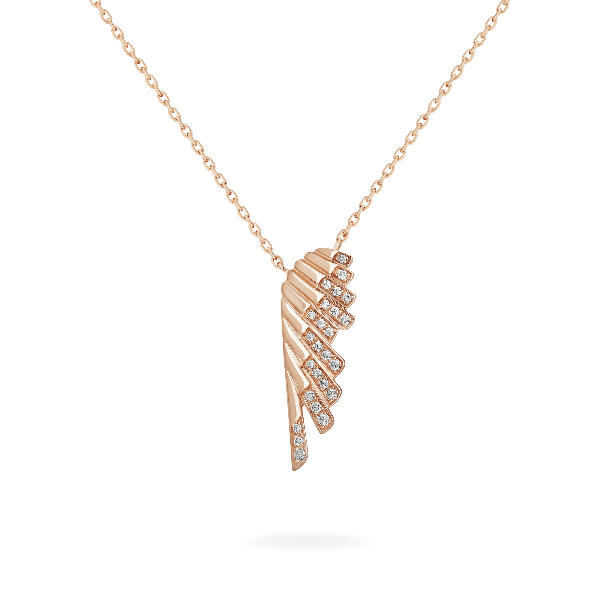 Garrard Wings Rising collection Mini Icon Pendant in 18ct Rose Gold with Diamonds 2018632 Hero View 1