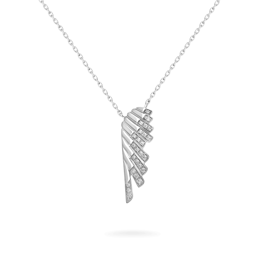 Garrard Wings Rising collection Mini Icon Pendant in 18ct White Gold with Diamonds 2018631 Hero View 1