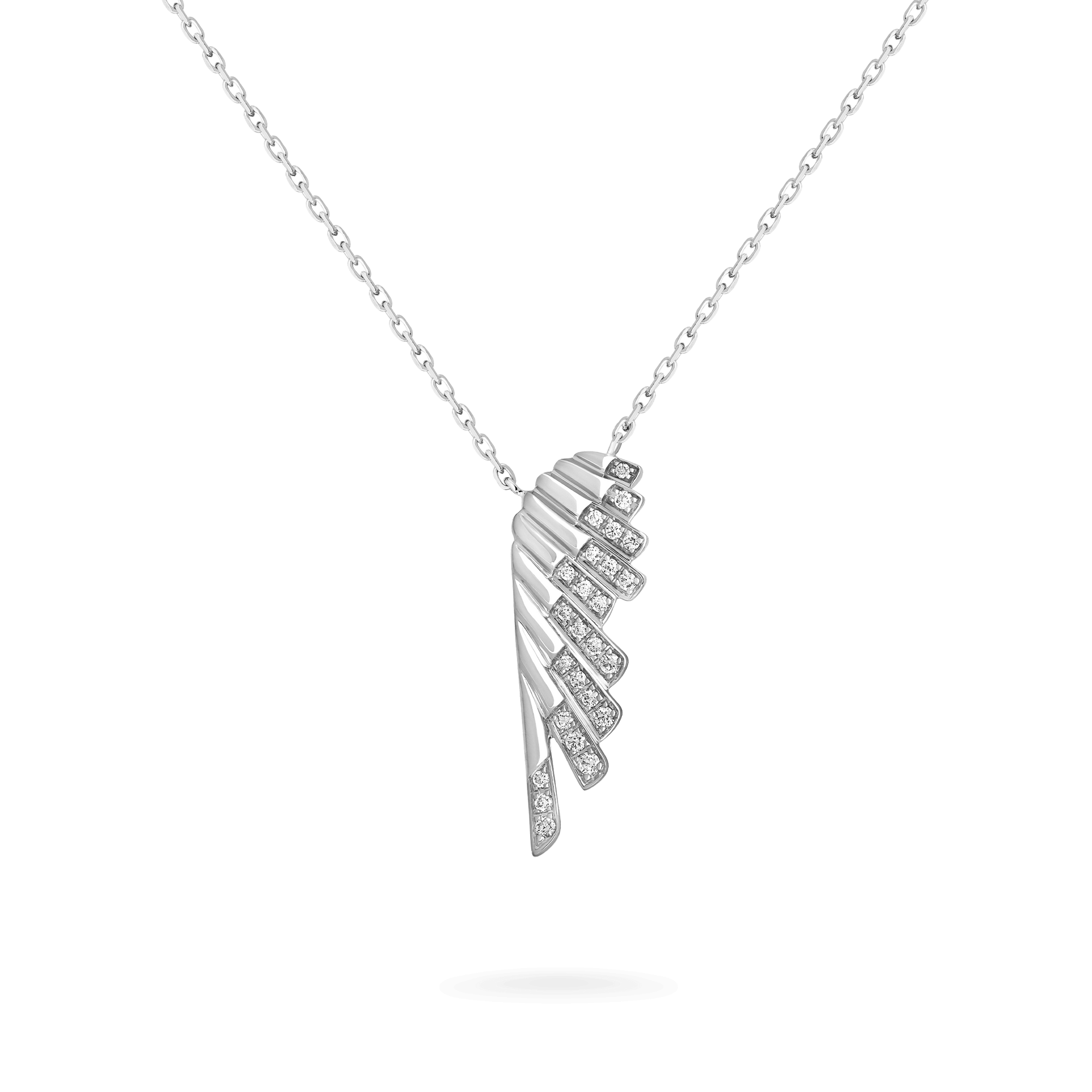 Garrard Wings Rising collection Mini Icon Pendant in 18ct White Gold with Diamonds 2018631 Hero View 1