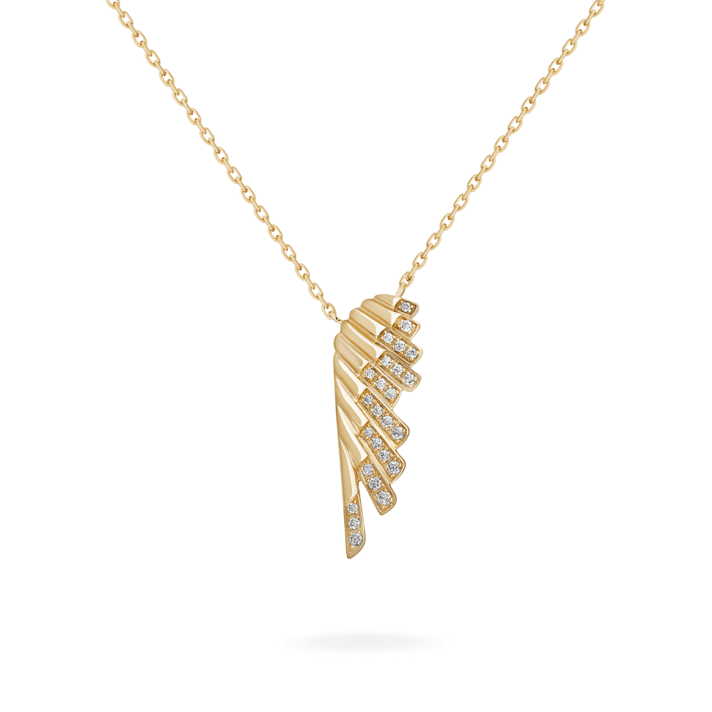 Garrard Wings Rising collection Mini Icon Pendant in 18ct Yellow Gold with Diamonds 2018633 Hero View 1