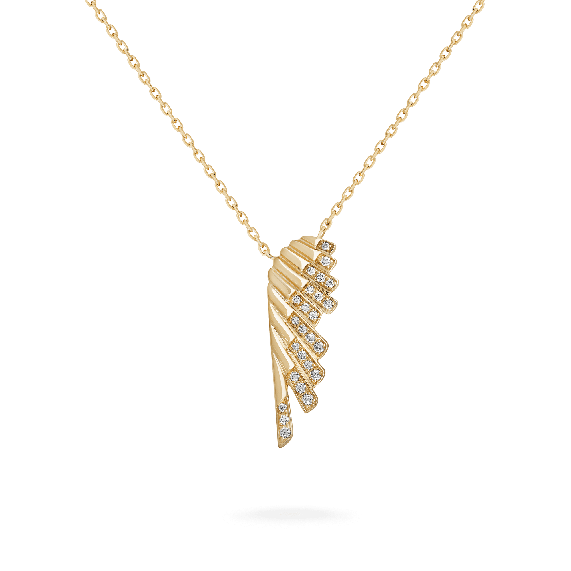 Garrard Wings Rising collection Mini Icon Pendant in 18ct Yellow Gold with Diamonds 2018633 Hero View 1
