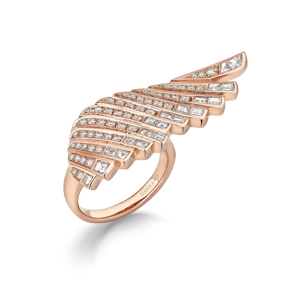 Garrard Wings Rising collection Ring in 18ct Rose Gold with Diamonds 2018675 Hero View