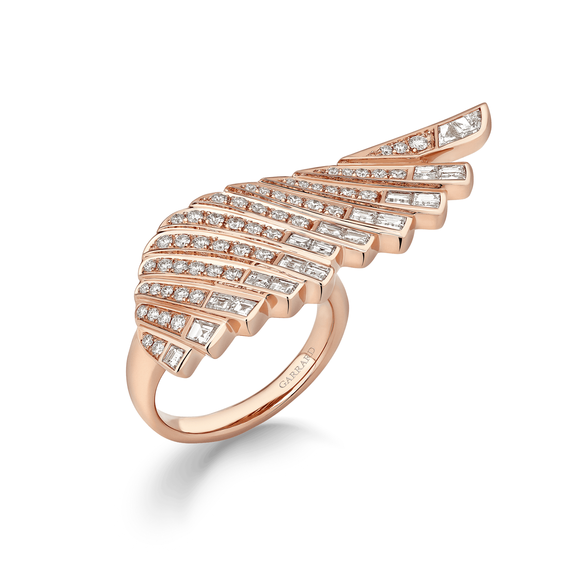 Garrard Wings Rising collection Ring in 18ct Rose Gold with Diamonds 2018675 Hero View