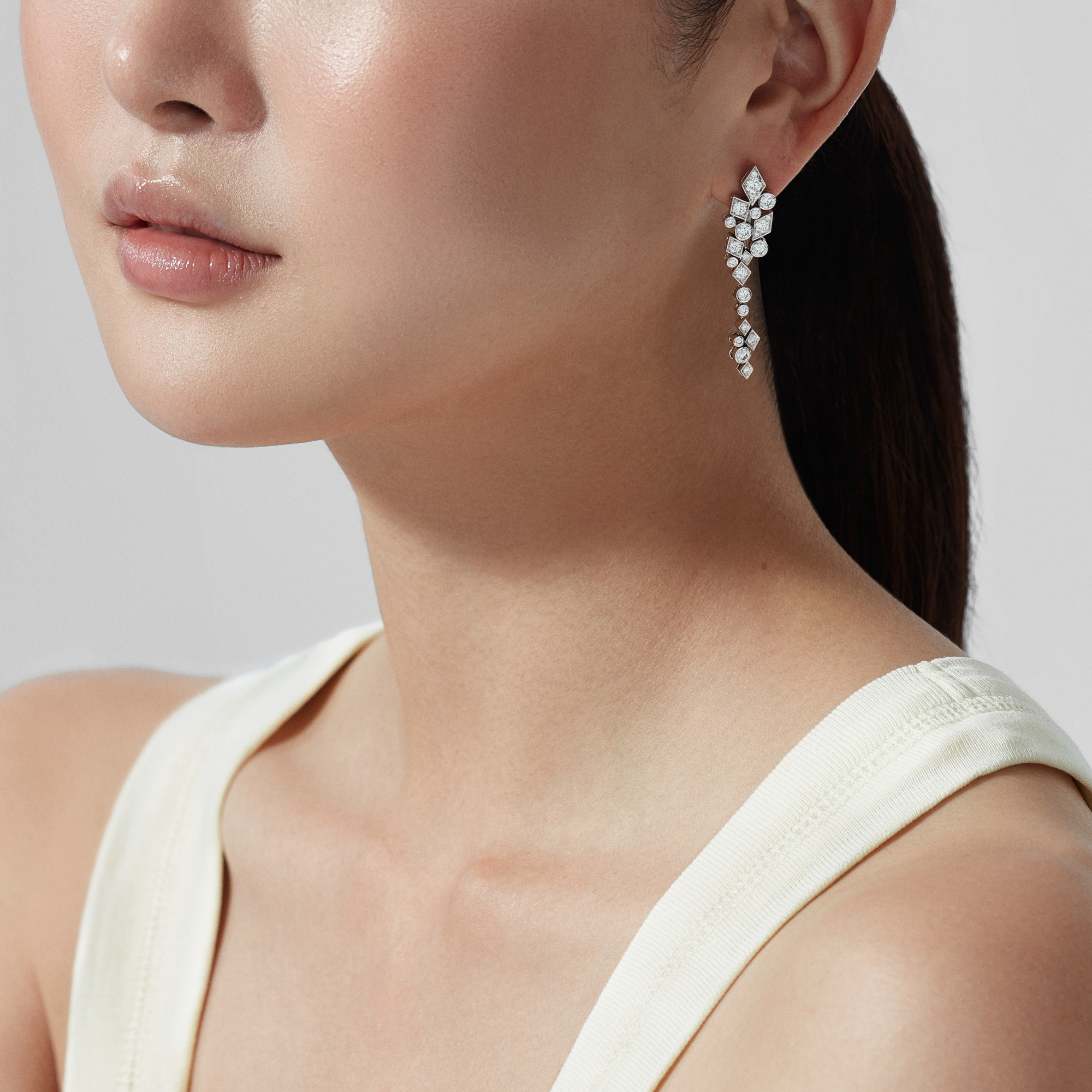 Albemarle Abstract Transformable Diamond Earrings | In 18ct White Gold