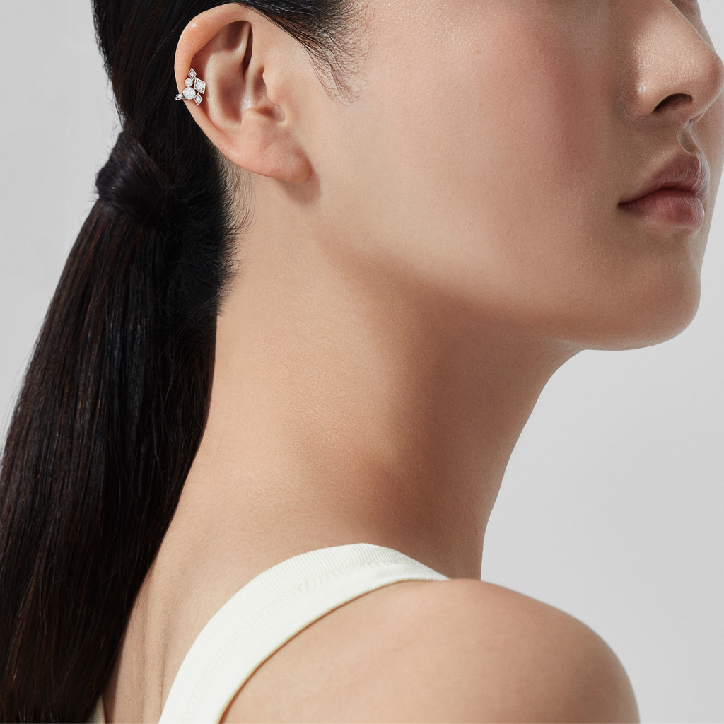 Albemarle Abstract Mini Icons Diamond Ear Cuff | In 18ct White Gold