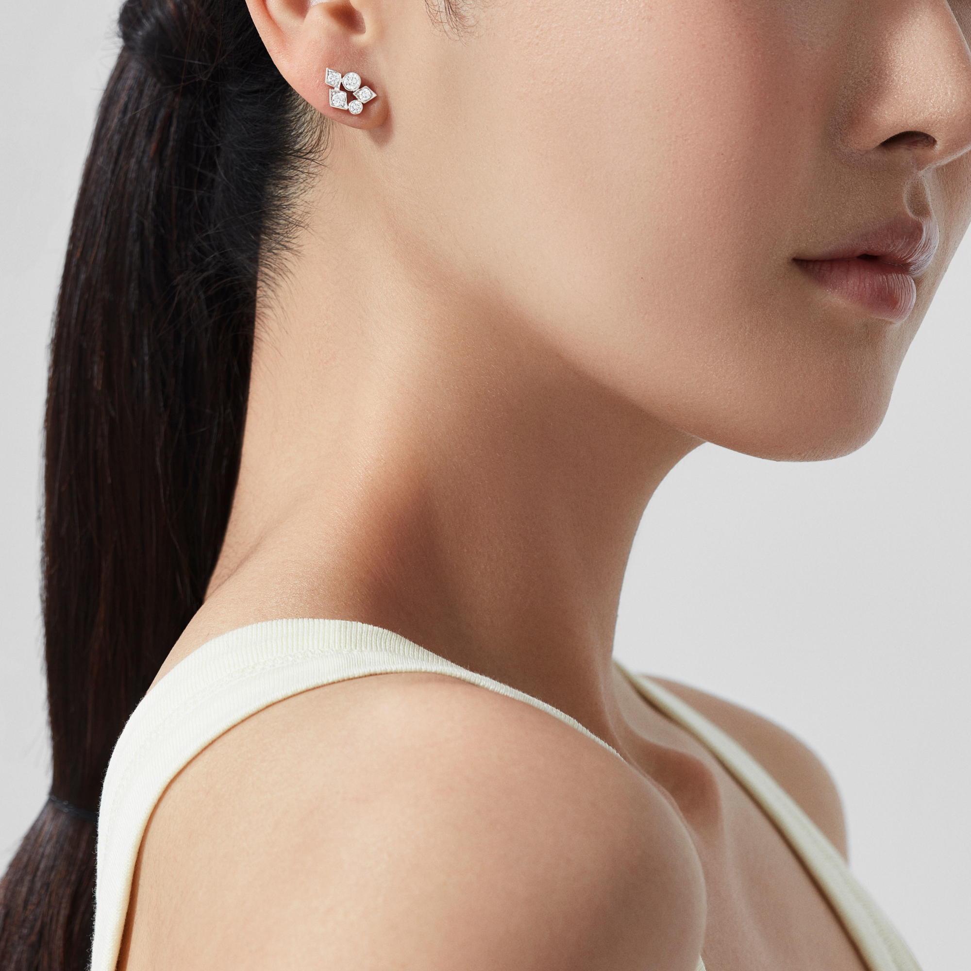 Albemarle Abstract Mini Icons Diamond Stud Earrings | In 18ct White Gold