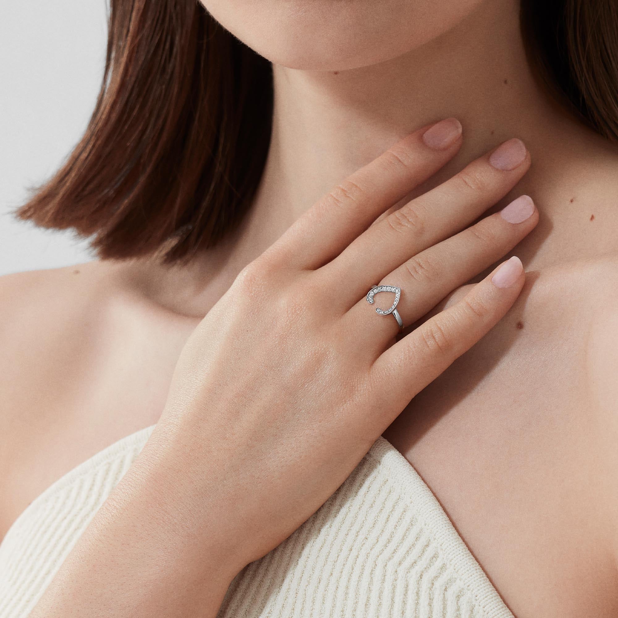 Aloria Mini Icons Diamond Ring | in 18ct White Gold