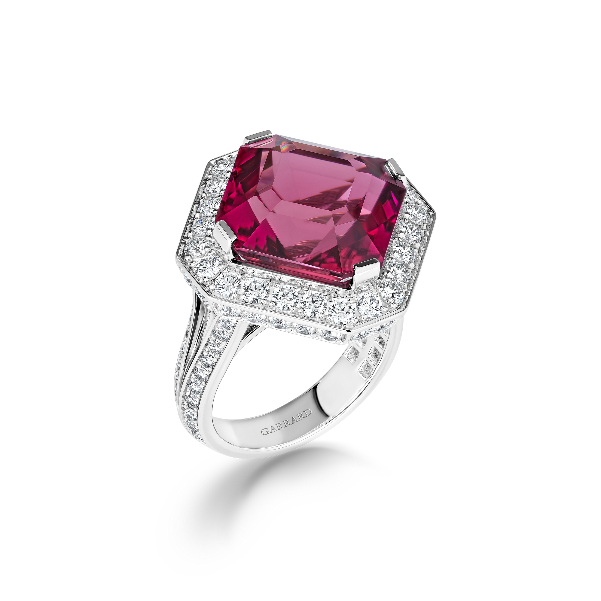 Couture Tula Ring | In 18ct White Gold with Diamonds and Rubellite