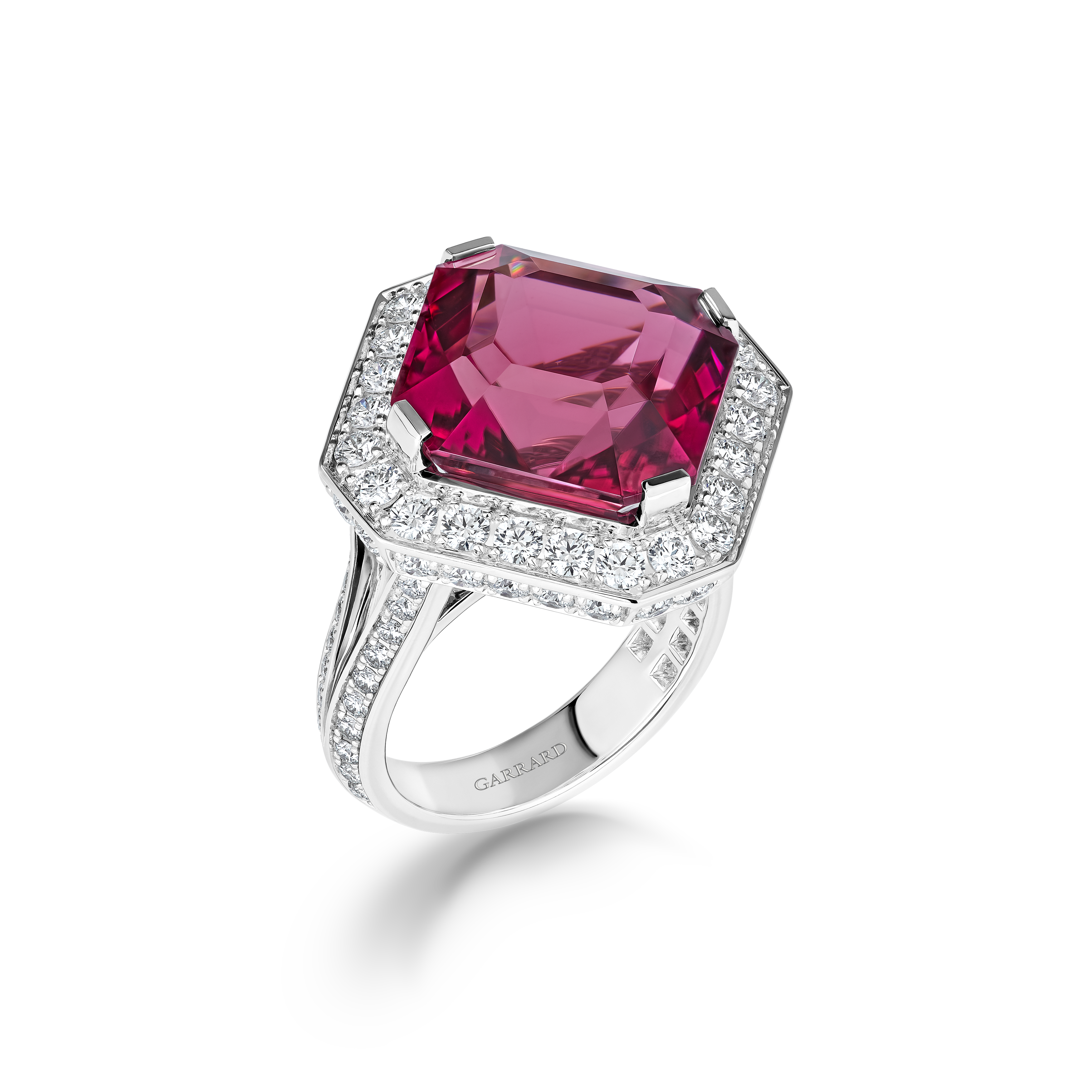Couture Tula Ring | In 18ct White Gold with Diamonds and Rubellite