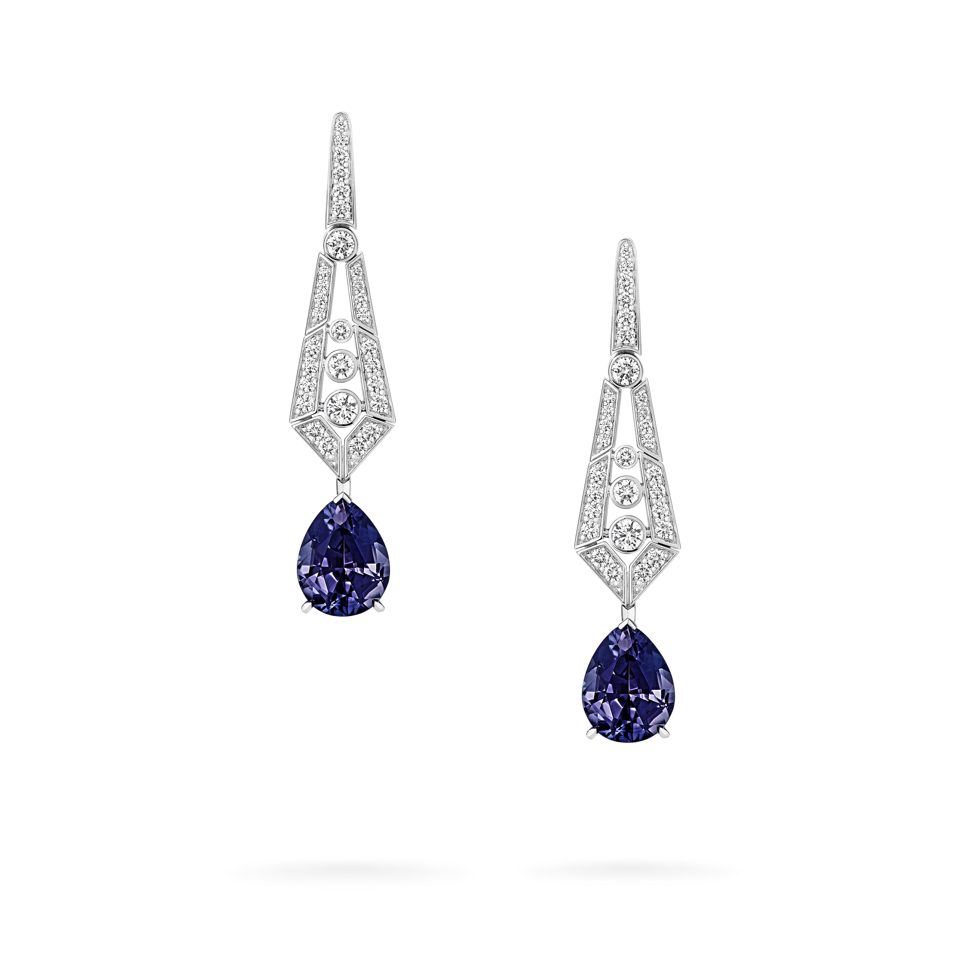 Couture Zambarau Earrings | In 18ct White Gold with Diamonds and Tanzanites