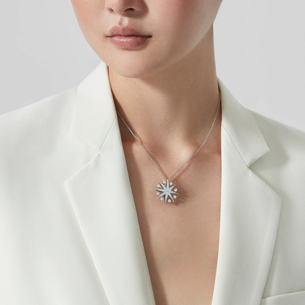 Starlight Diamond Pendant | In 18ct White Gold