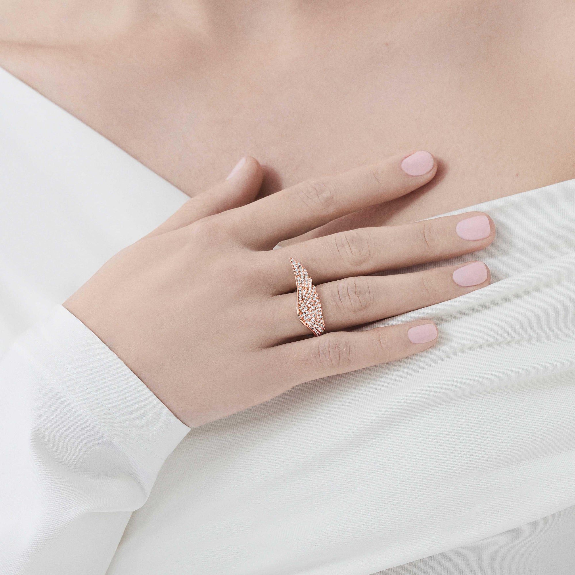 Wings Classic Mini Icons Diamond Ring | In 18ct Rose Gold