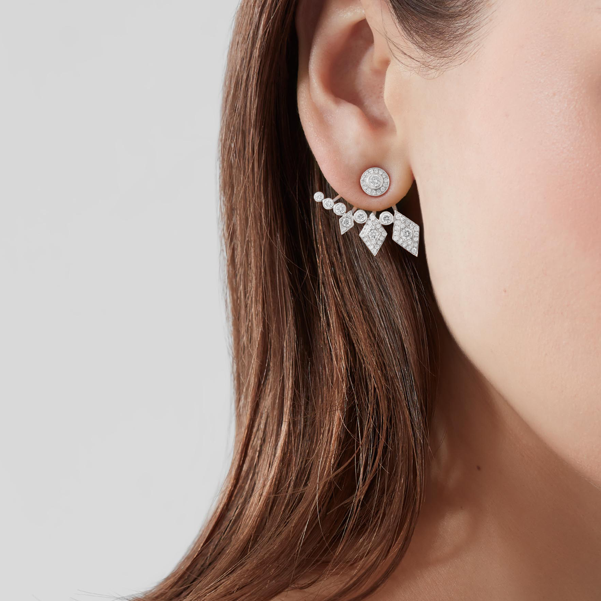 Albemarle Diamond Ear Climbers | In 18ct White Gold