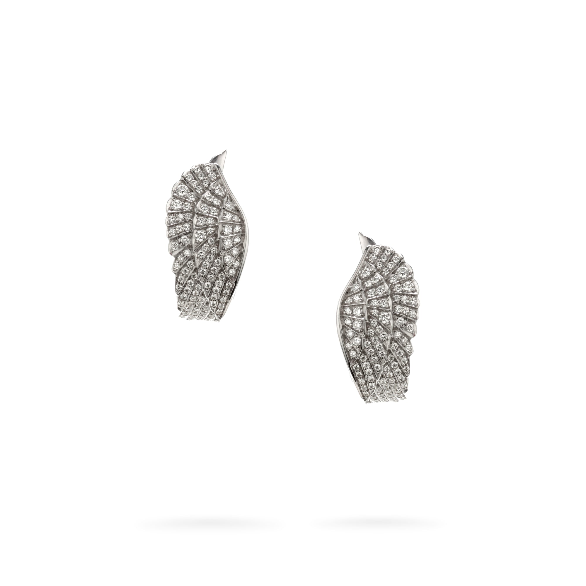 Wings Classic Wrap Around Diamond Earrings | In 18ct White Gold