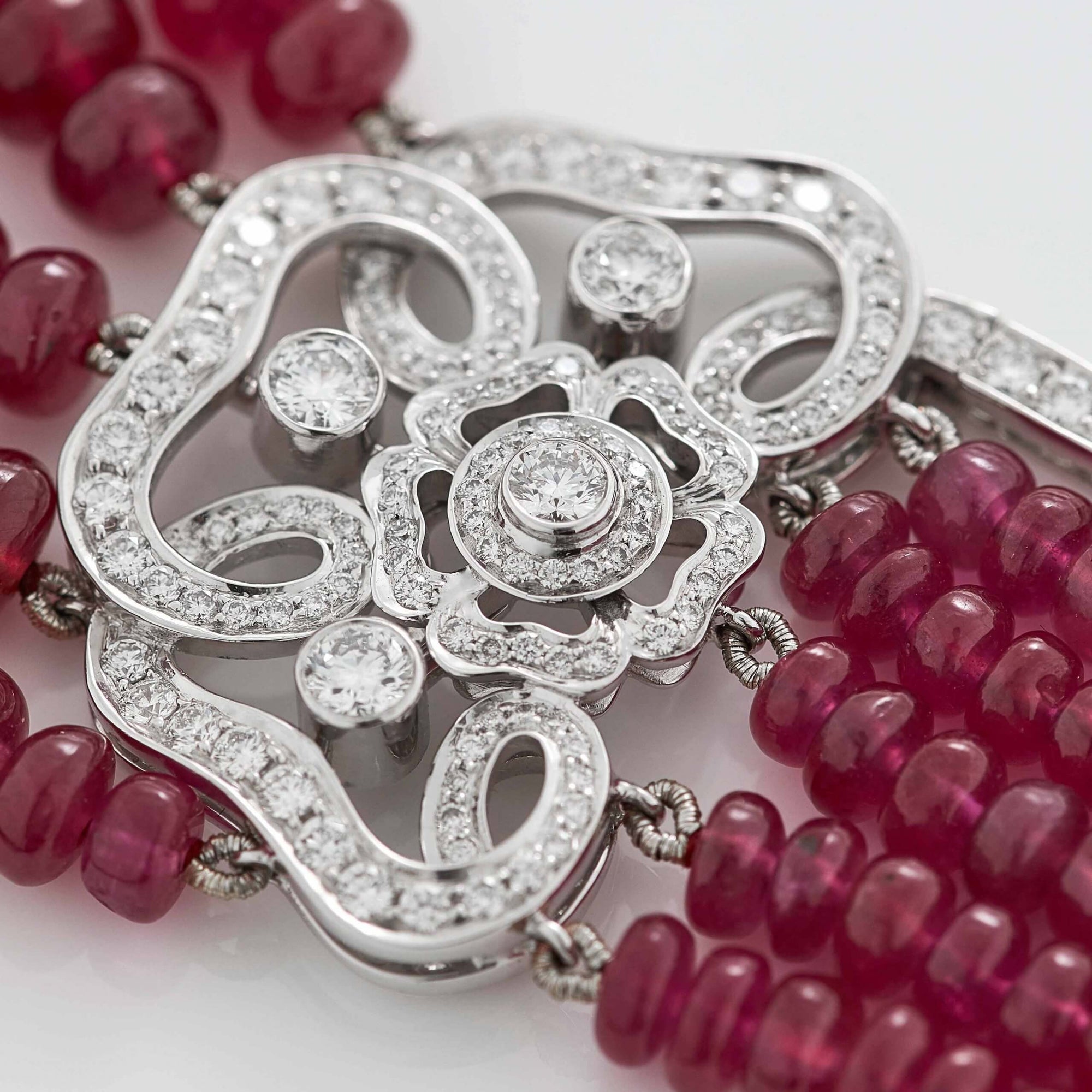 Red Rose High Jewellery Ruby and Diamond Necklace  | In 18ct White Gold